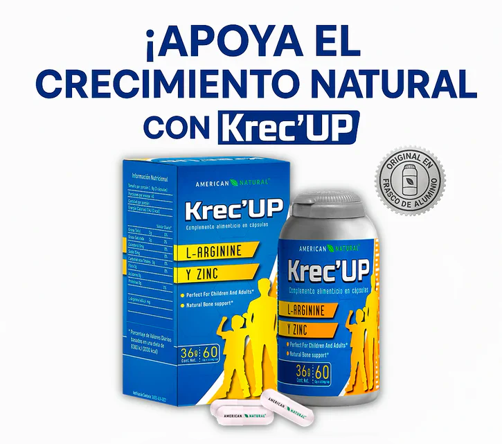 🤍 Apoya el Crecimiento Natural con Krec'UP Premium 60 Cápsulas