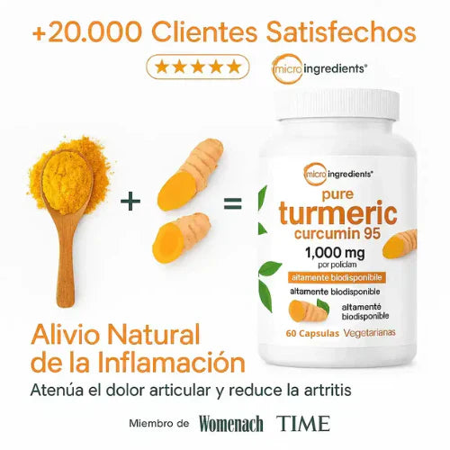 ADIOS HINCHAZON Y DOLORES CON TURMERIC 60 CÁPSULAS + ENVIO GRATIS