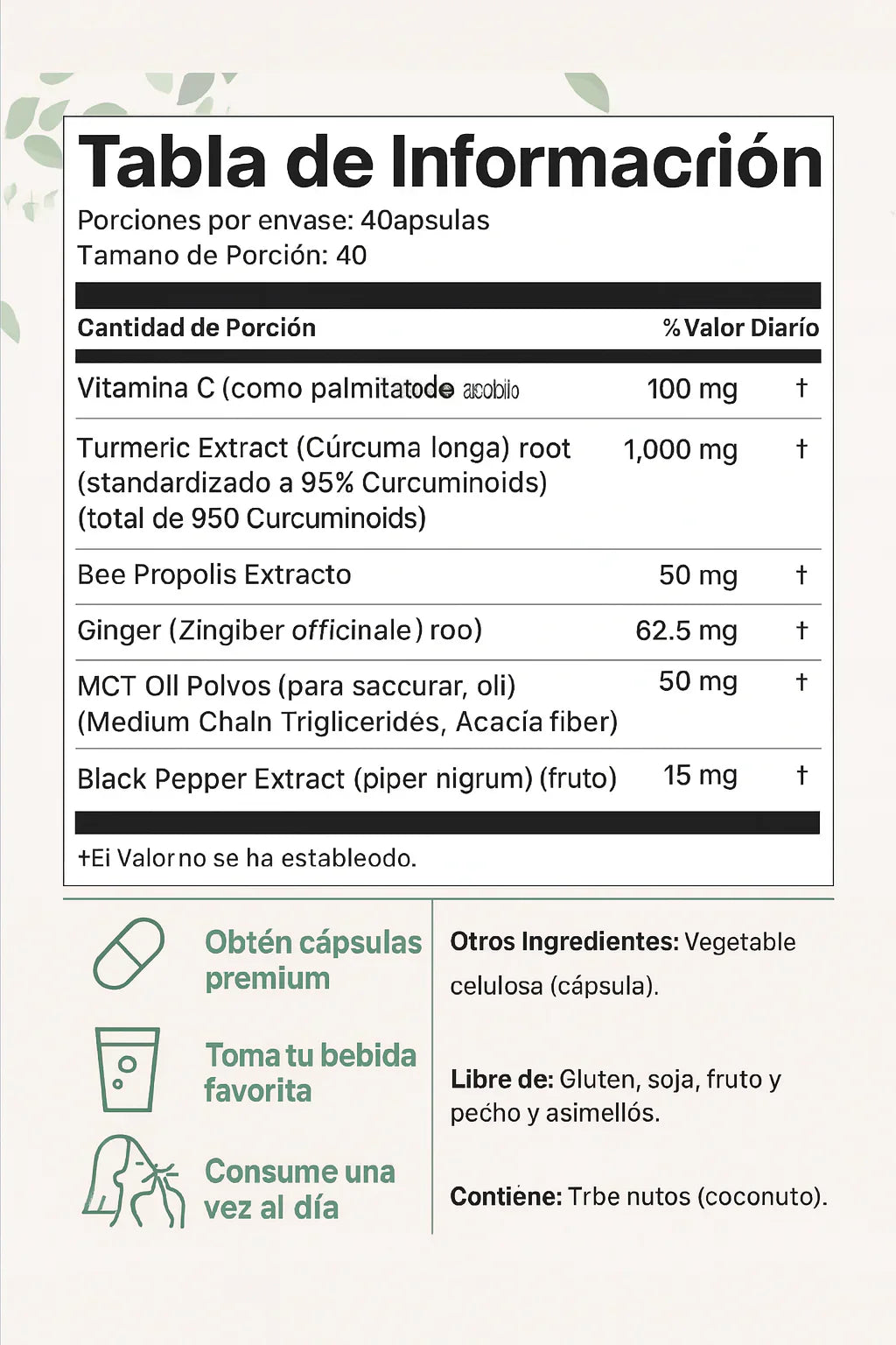 ADIOS HINCHAZON Y DOLORES CON TURMERIC 60 CÁPSULAS + ENVIO GRATIS